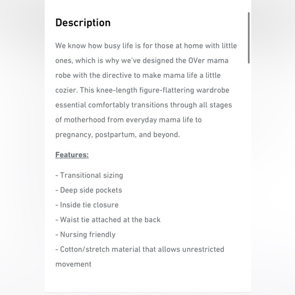 NWT The OVer Company Kelsey Mama Robe XS/S - Picture 9 of 10